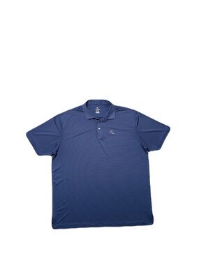Rhoback Performance Polo Shirt Mens XXL Blue Striped Short Sleeve